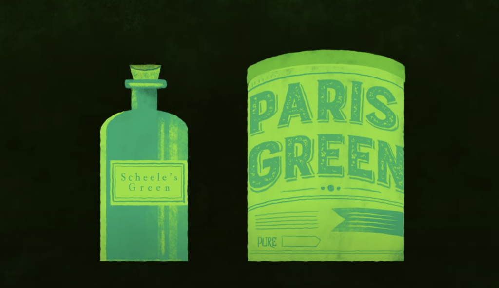 Scheele's Green and Paris Green. https://www.openculture.com/2021/02/discover-scheeles-green-the-arsenic-laden-color-that-may-have-contributed-to-napoleons-death.html#google_vignette